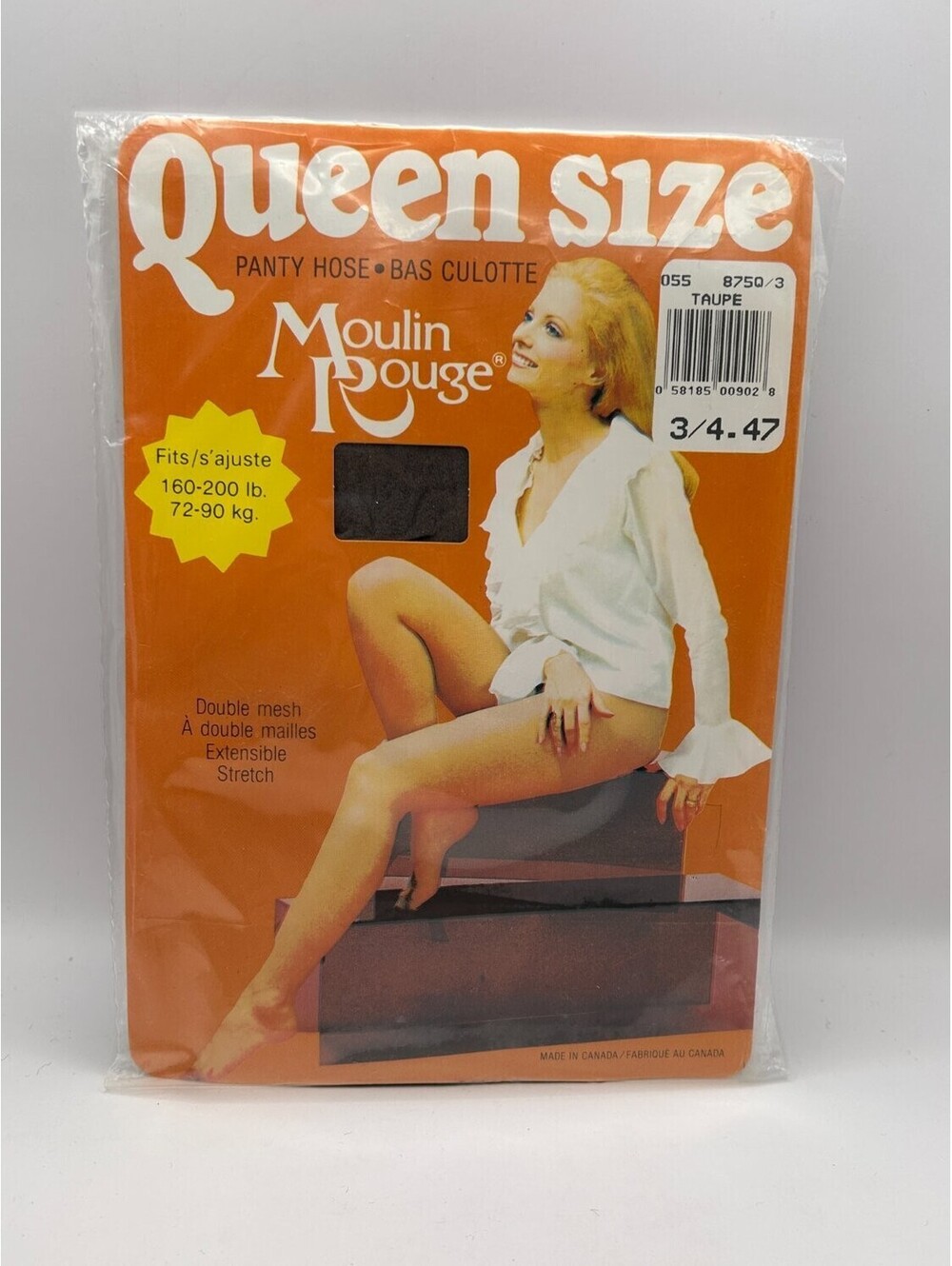 Moulin Rouge 8750/3 Pantyhose Taupe Exclusive Vintage Packaging Womens 1970s